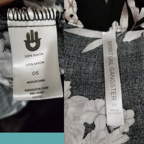 Spiritual Gangster Black Floral Print Maya Kimono - Picture 5 of 5